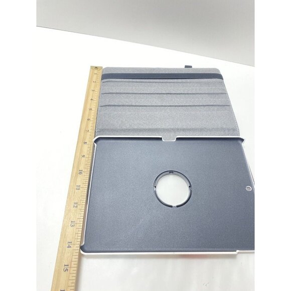 Flamingo Monstera Leaves Tablet Cover Fits 10.2” Screen Rotates Stands Up, White - Picture 6 of 10